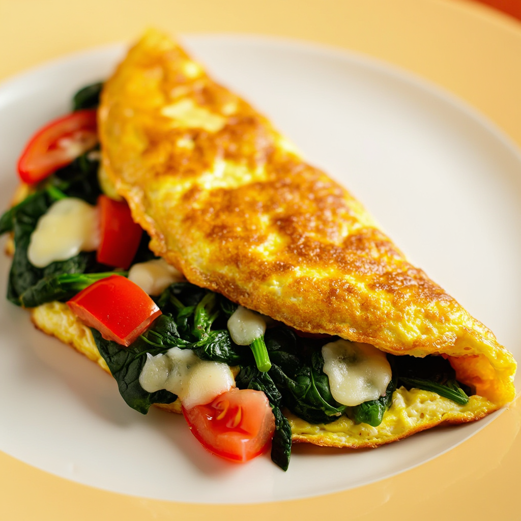 Spinach Tomato and Cheese Omelette