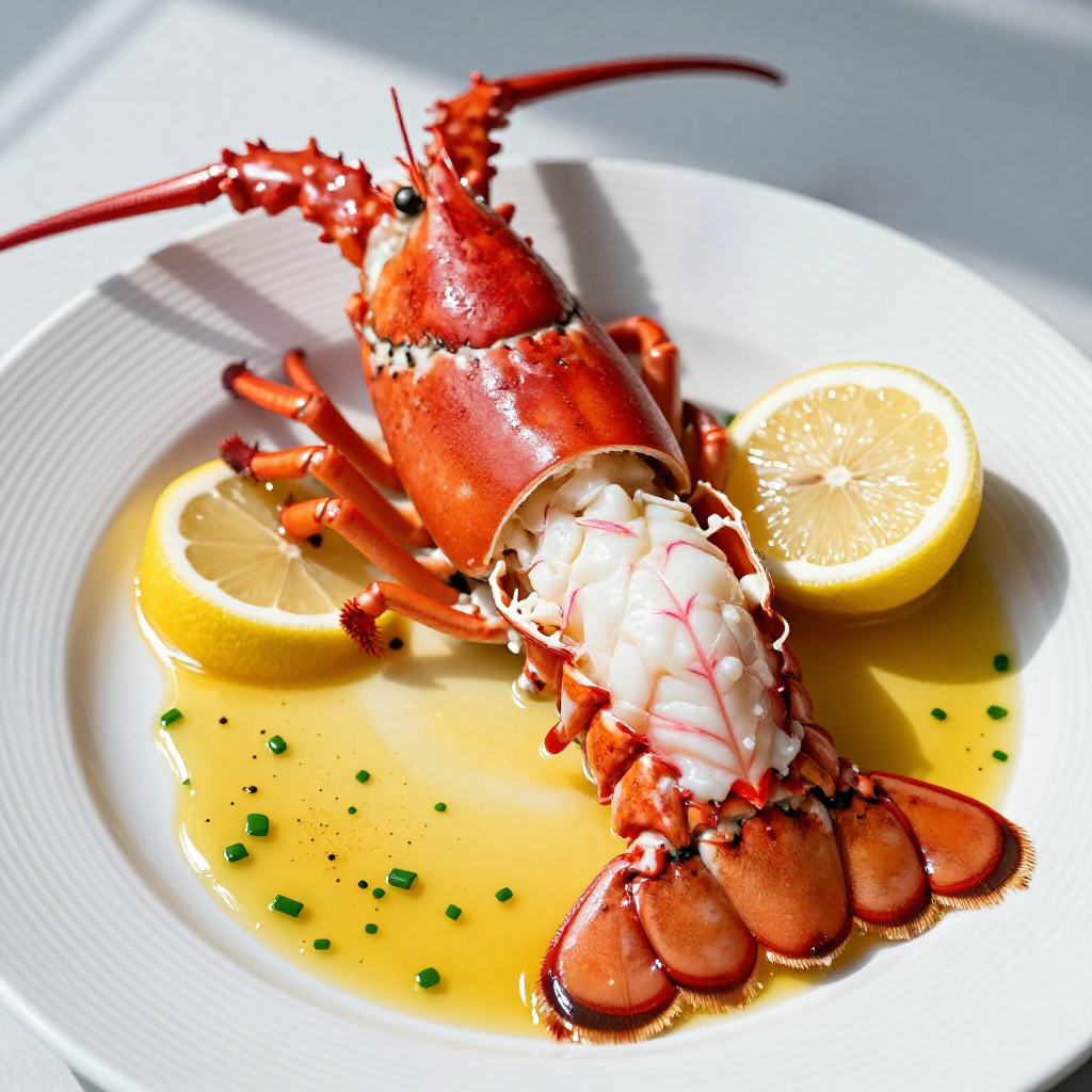 Steamed Lobster with Lemon Butter Sauce