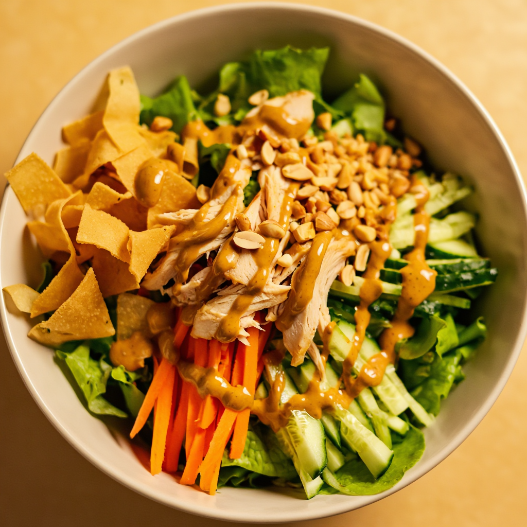 Thai Chicken Salad with Spicy Peanut Dressing