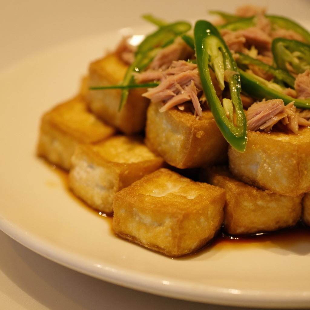 Tokwat Baka (Fried Tofu and Grilled Beef in Vinegar Sauce)