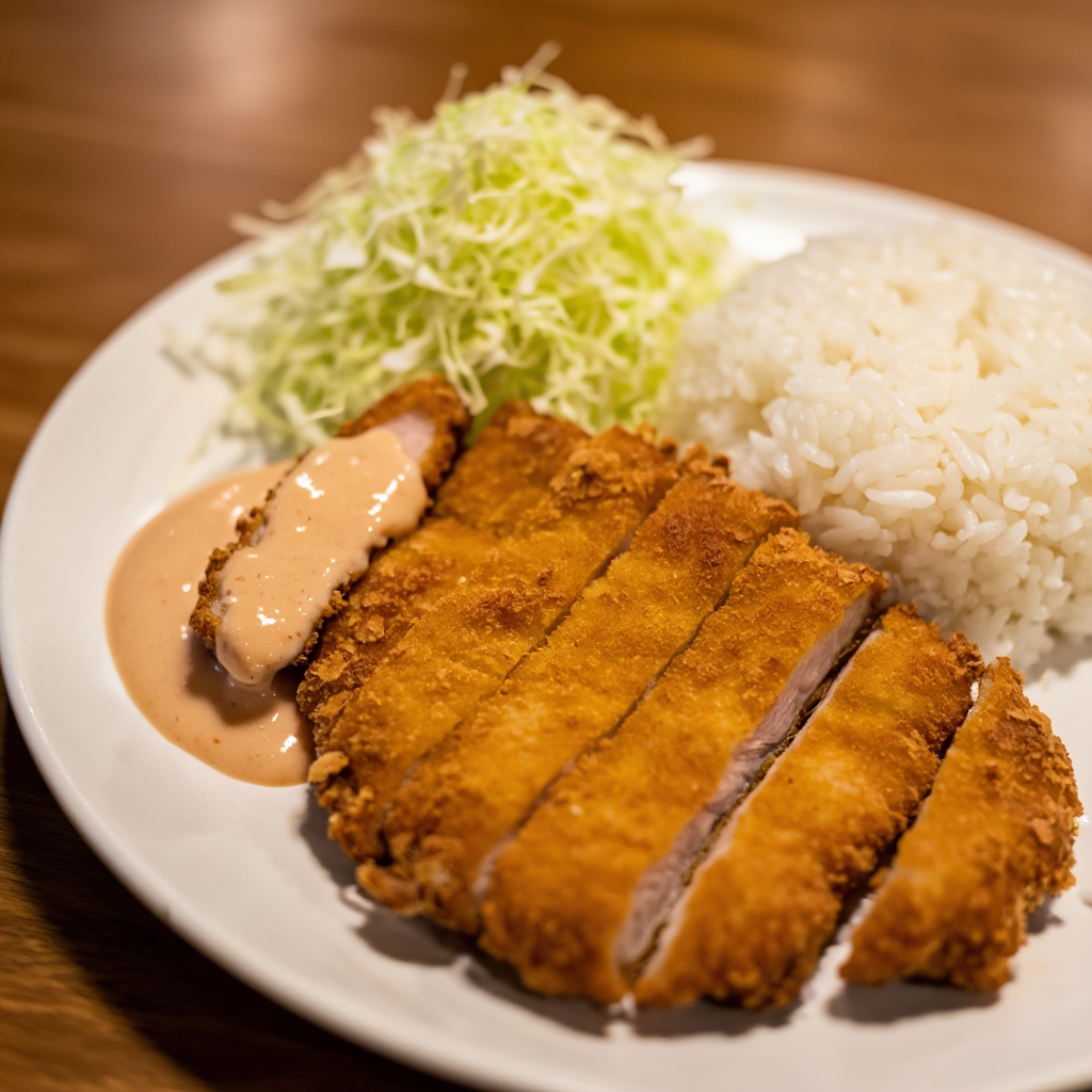 Tonkatsu Sinangag at Itlog