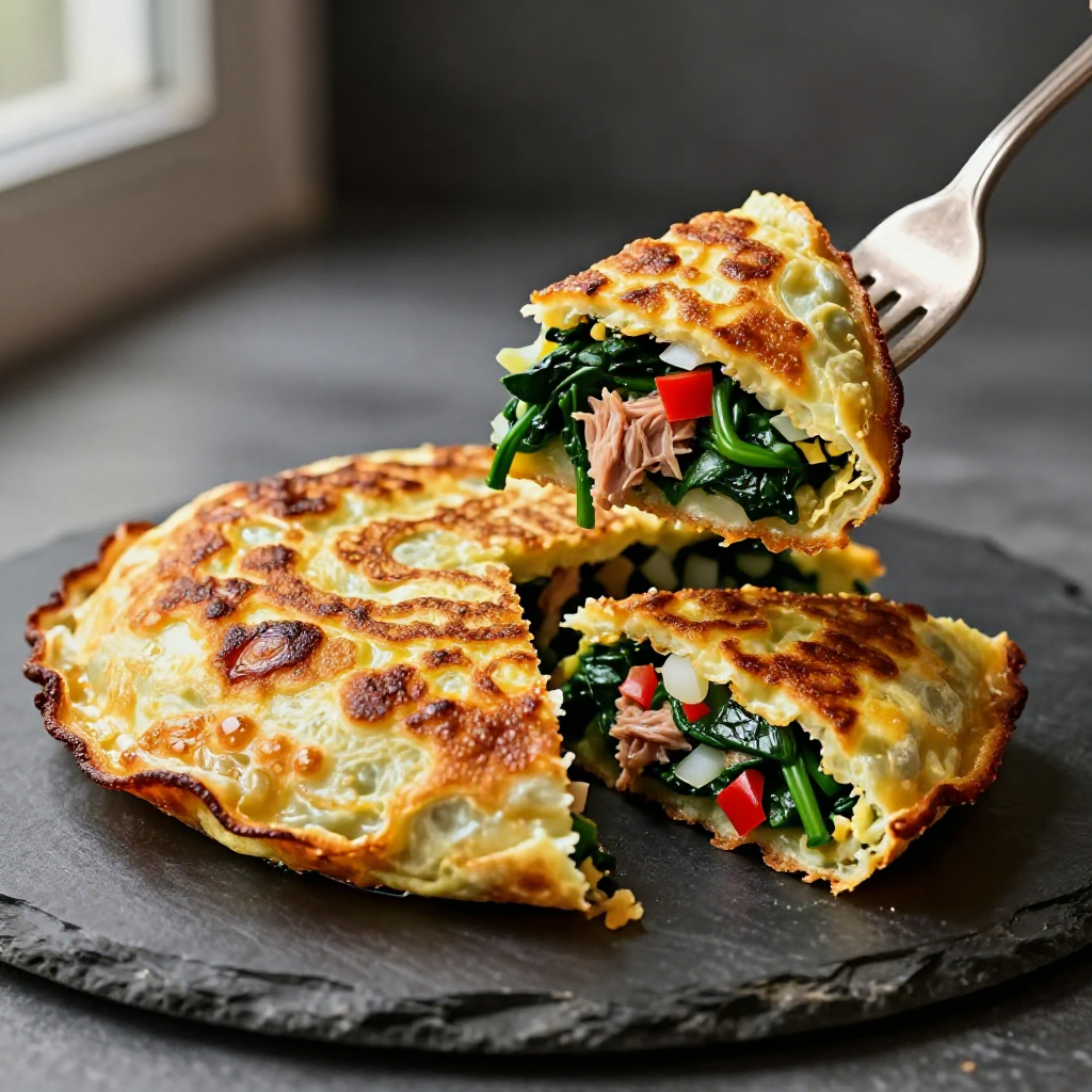 Tortang Tuna with Spinach - Omelet