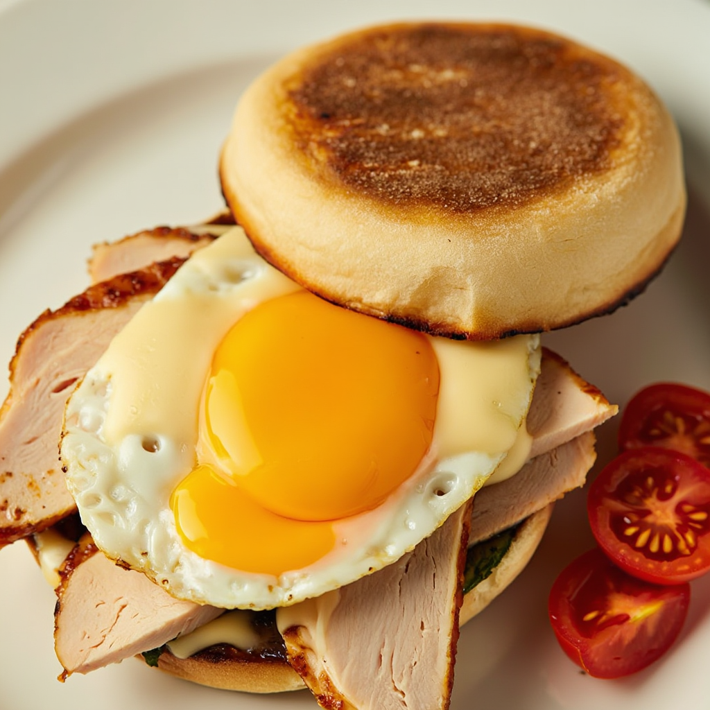 Turkey, Egg, and Cheese Breakfast Sandwich